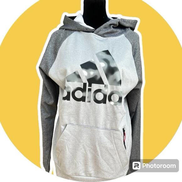Adidas, women’s size S, Loose, Gold Gear, hoodie sweatshirt, Training, gray - Picture 1 of 7